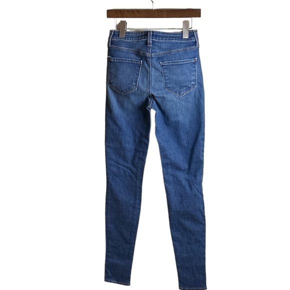 L'agence Mid Rise Skinny Blue Jeans Stretch Waist Whiskering Size 25 - Picture 2 of 5